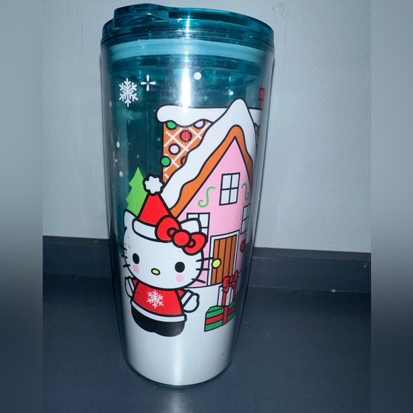 Hello Kitty Sanrio Winter Themed Tumbler With Snowman Brand New Waterbottle 16o - Picture 1 of 7